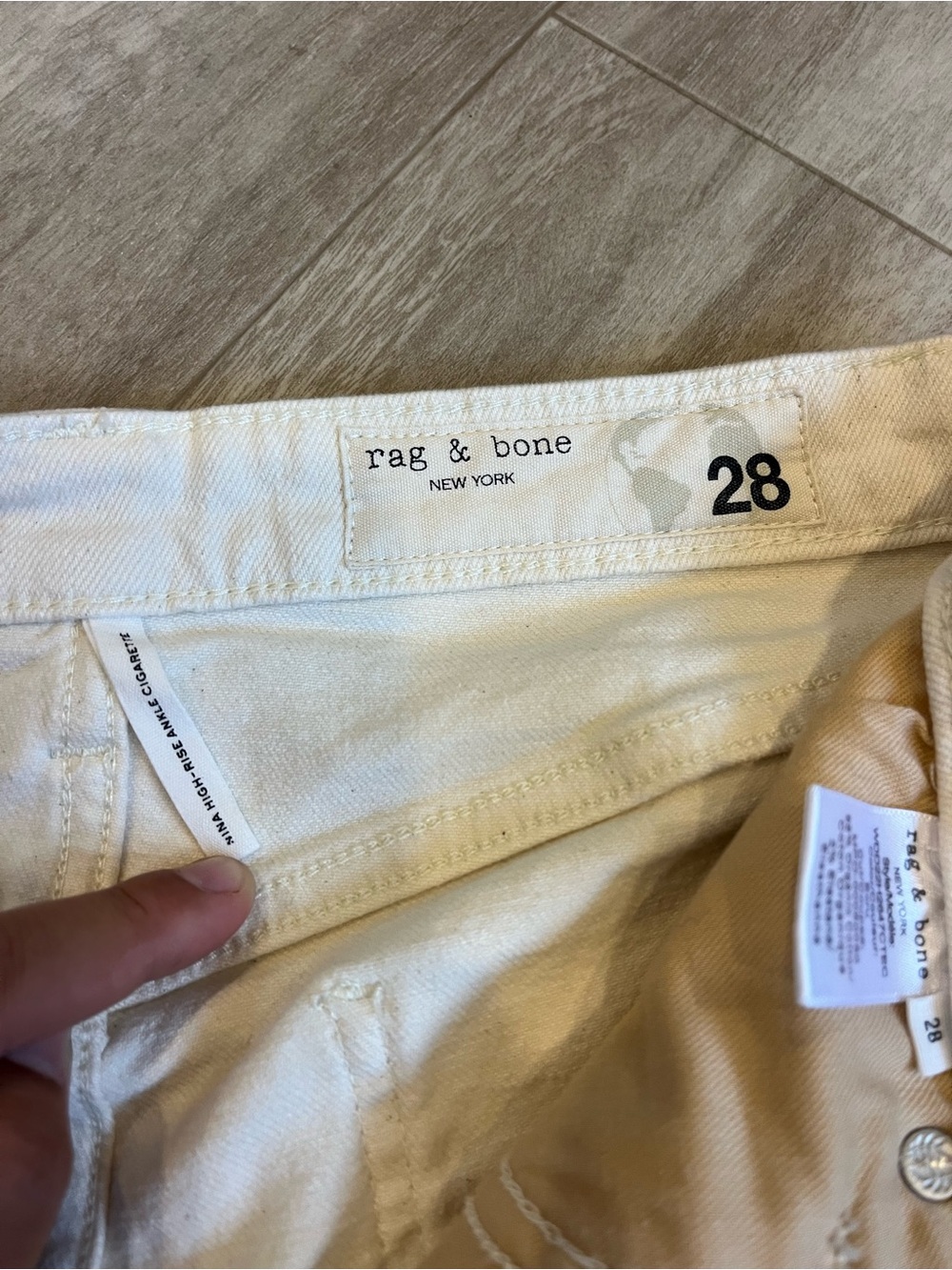 rag & bone Cream High-Rise Jeans